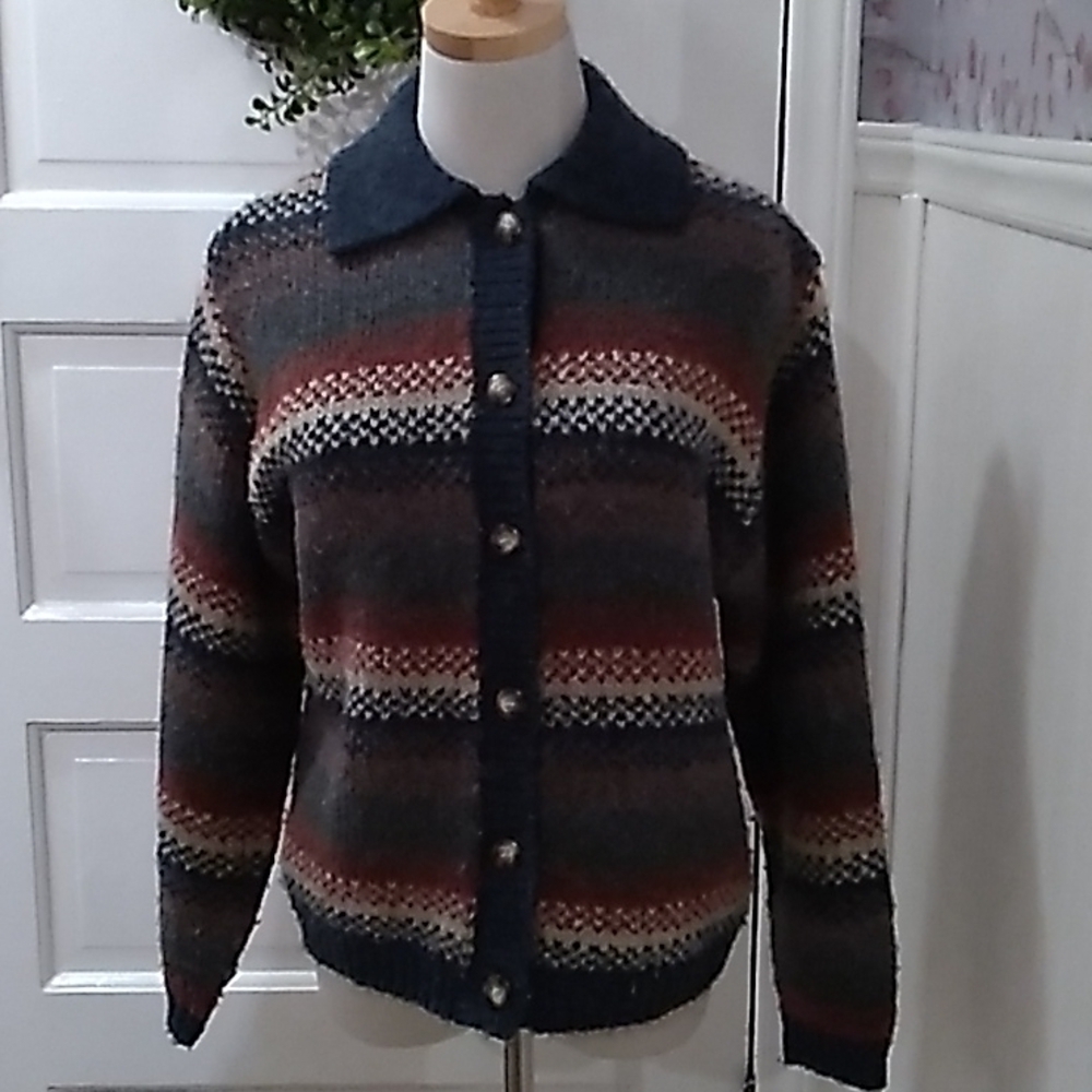 Classic Elements Petite medium wool blend cardigan sweater